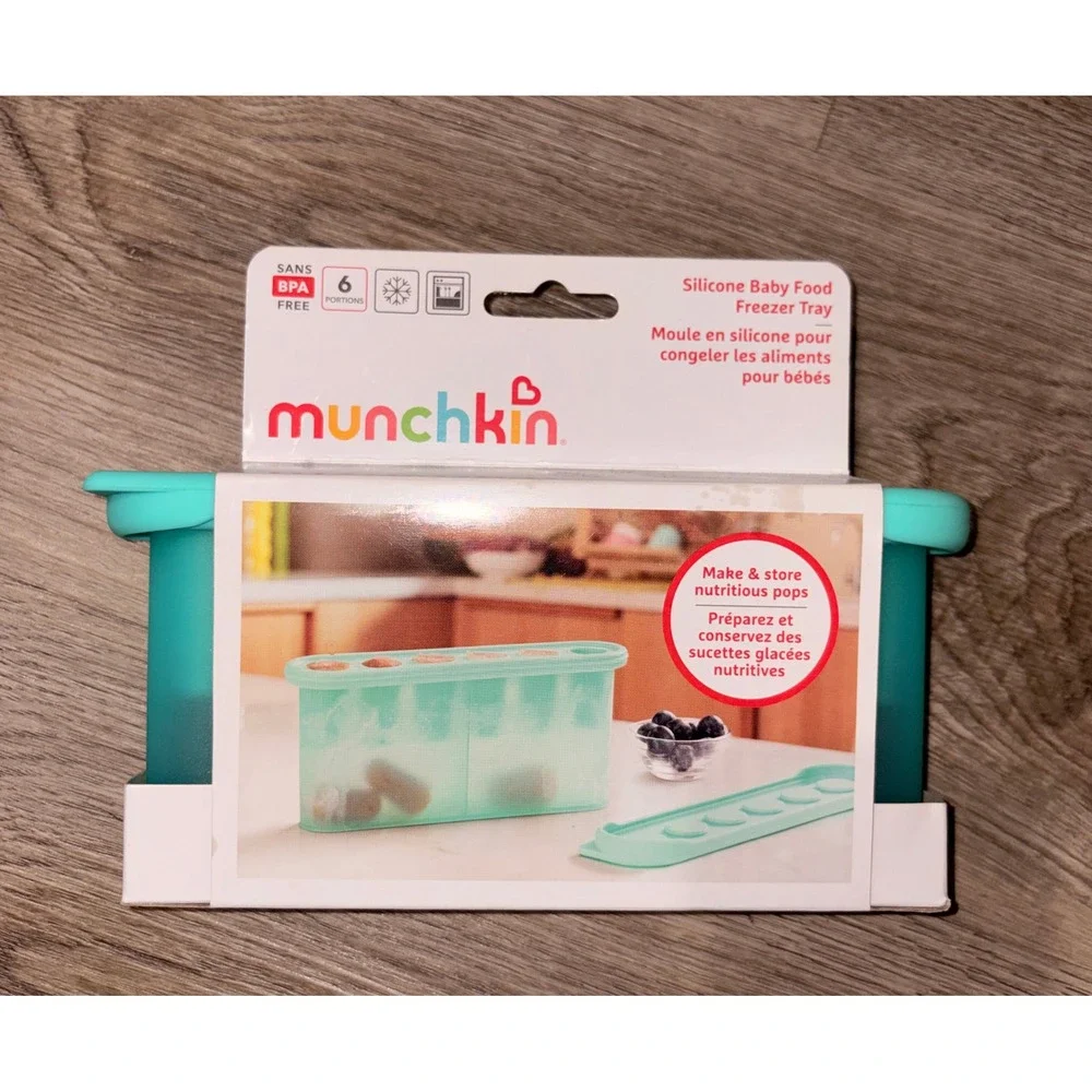 Munchkin Silicone Baby Food‎ Freezer Tray Teal 6 Portions BPA Free New
